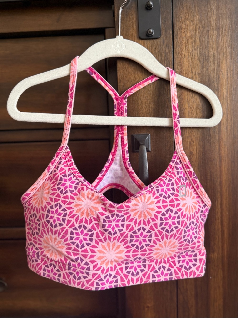 Lorna Jane Pink & Peach Floral Mosaic Sports Bra